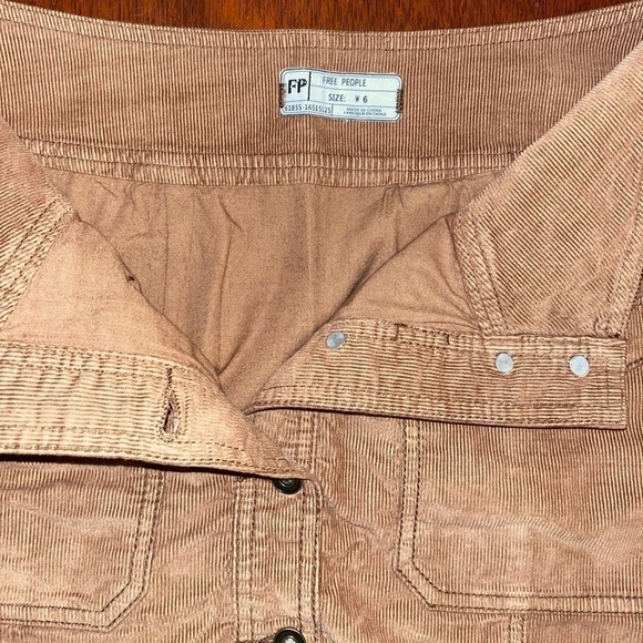 Free people brown corduroy button up Mini skirt - Picture 4 of 5